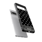 paisley black back phone cover | glass case for google pixel 7 pro
