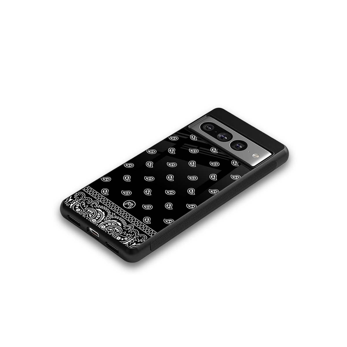 paisley black back phone cover | glass case for google pixel 7 pro