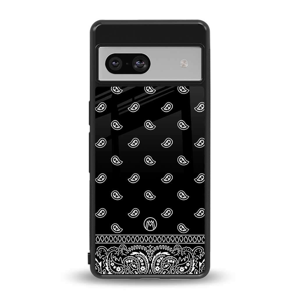 paisley black back phone cover | glass case for Google Pixel 7A
