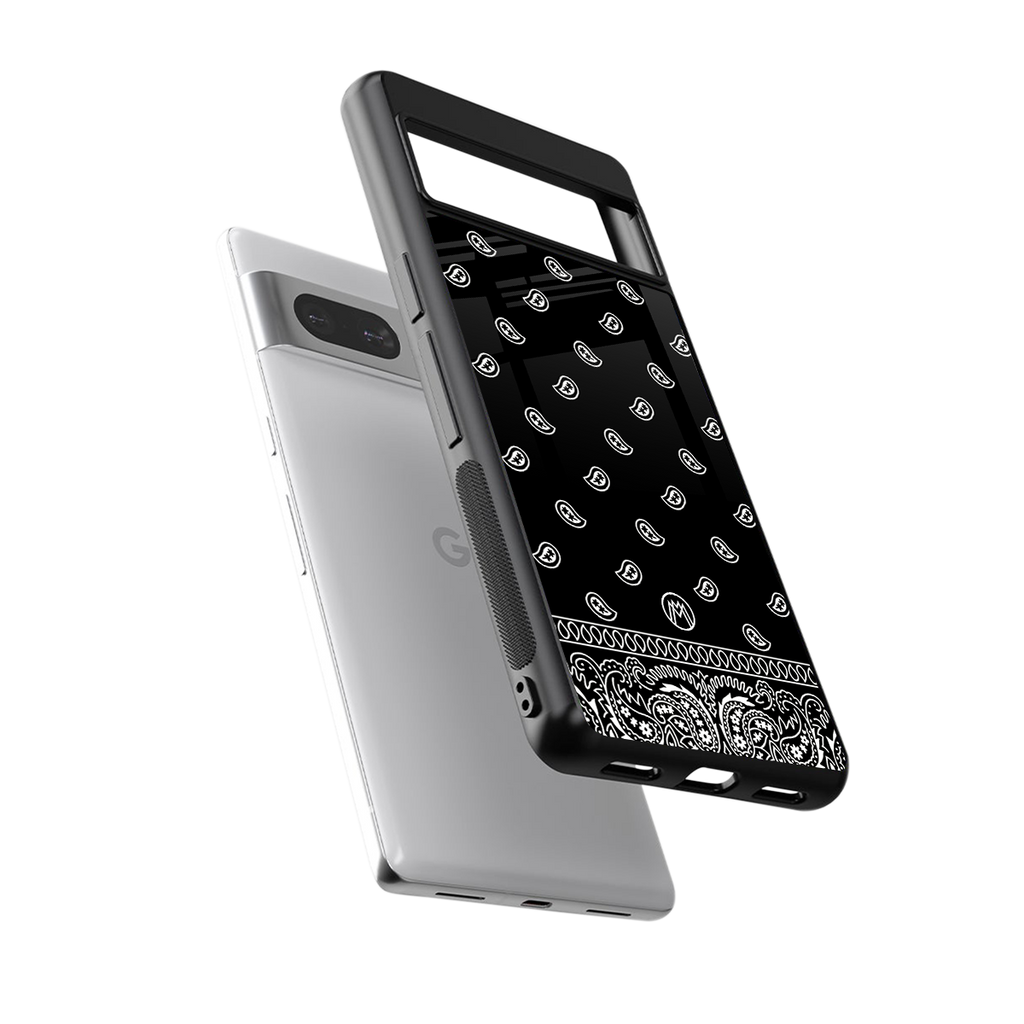 paisley black back phone cover | glass case for Google Pixel 7