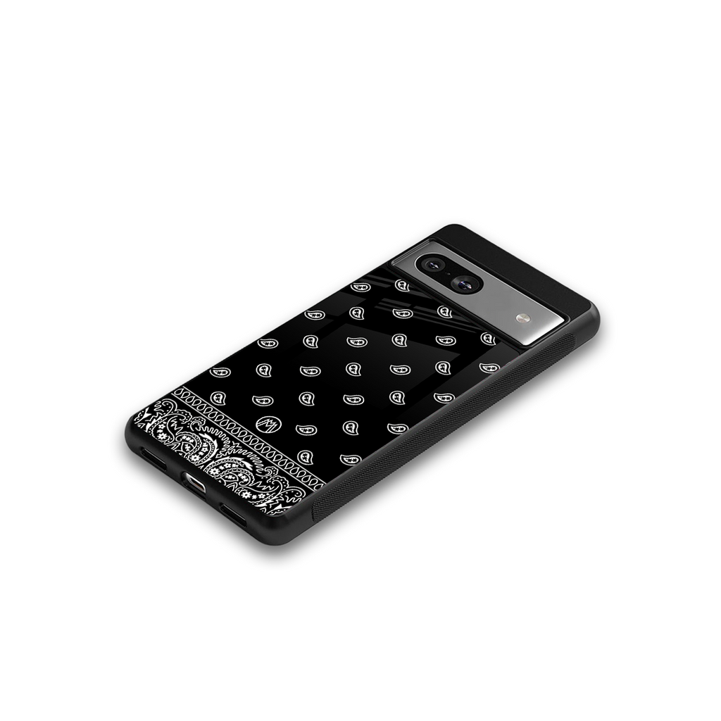 paisley black back phone cover | glass case for Google Pixel 7