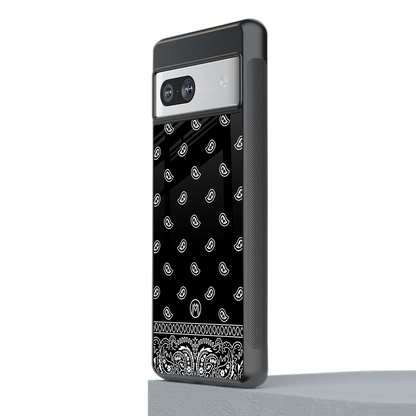 paisley black back phone cover | glass case for Google Pixel 7A