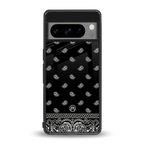 paisley black back phone cover | glass case for google pixel 8 pro