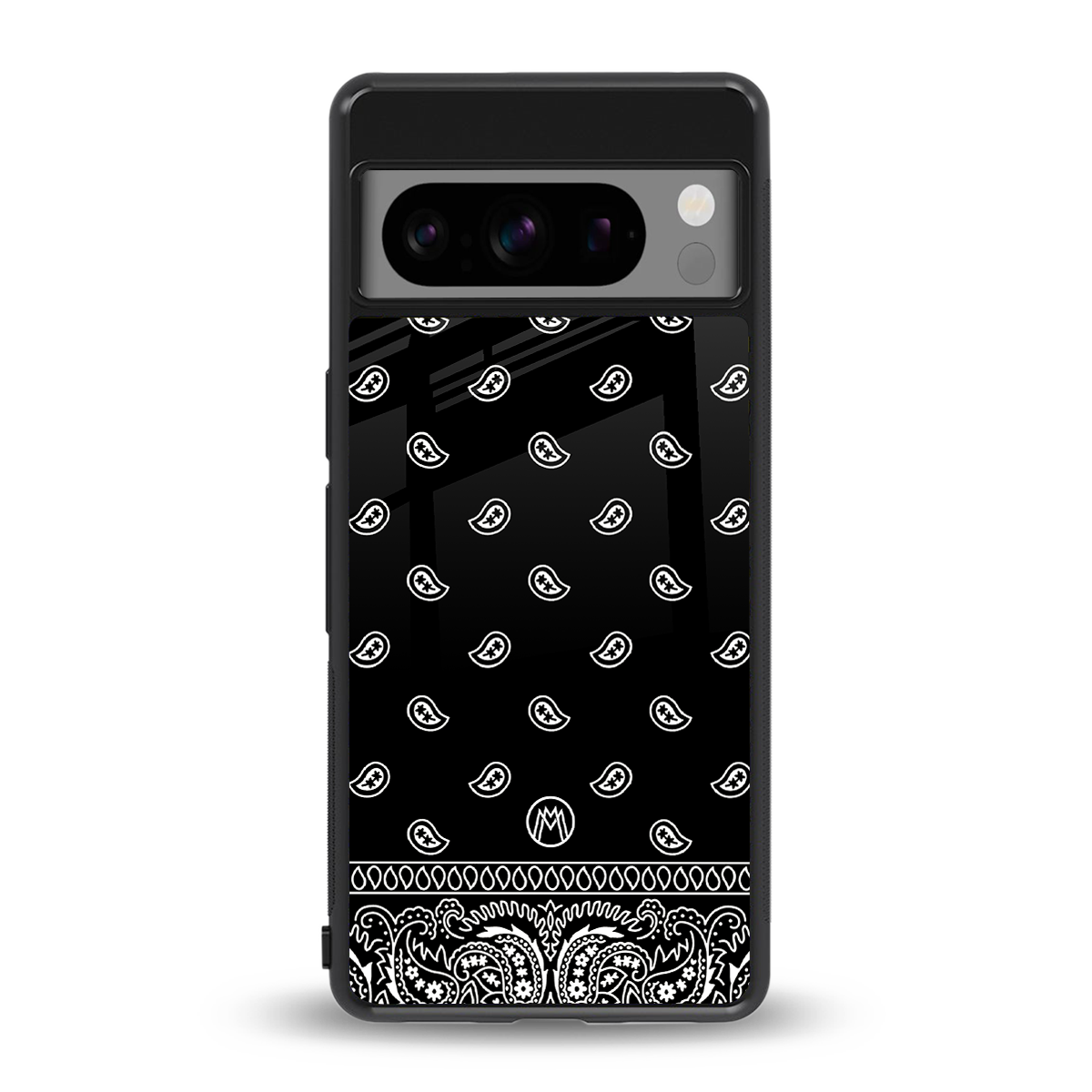 paisley black back phone cover | glass case for google pixel 8 pro