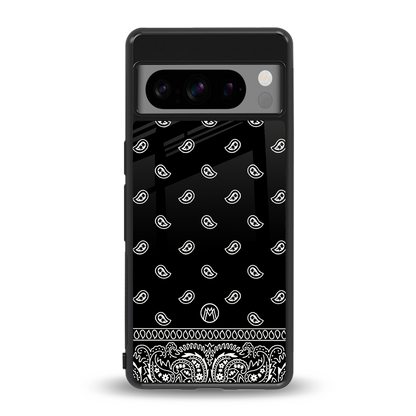 paisley black back phone cover | glass case for google pixel 8 pro