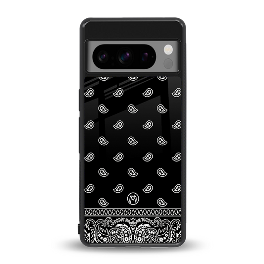 paisley black back phone cover | glass case for google pixel 8 pro