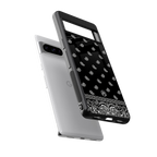 paisley black back phone cover | glass case for google pixel 8 pro