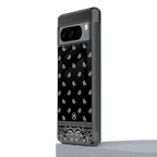 paisley black back phone cover | glass case for google pixel 8 pro