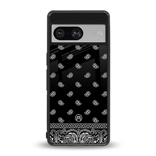 paisley black back phone cover | glass case for Google Pixel 8