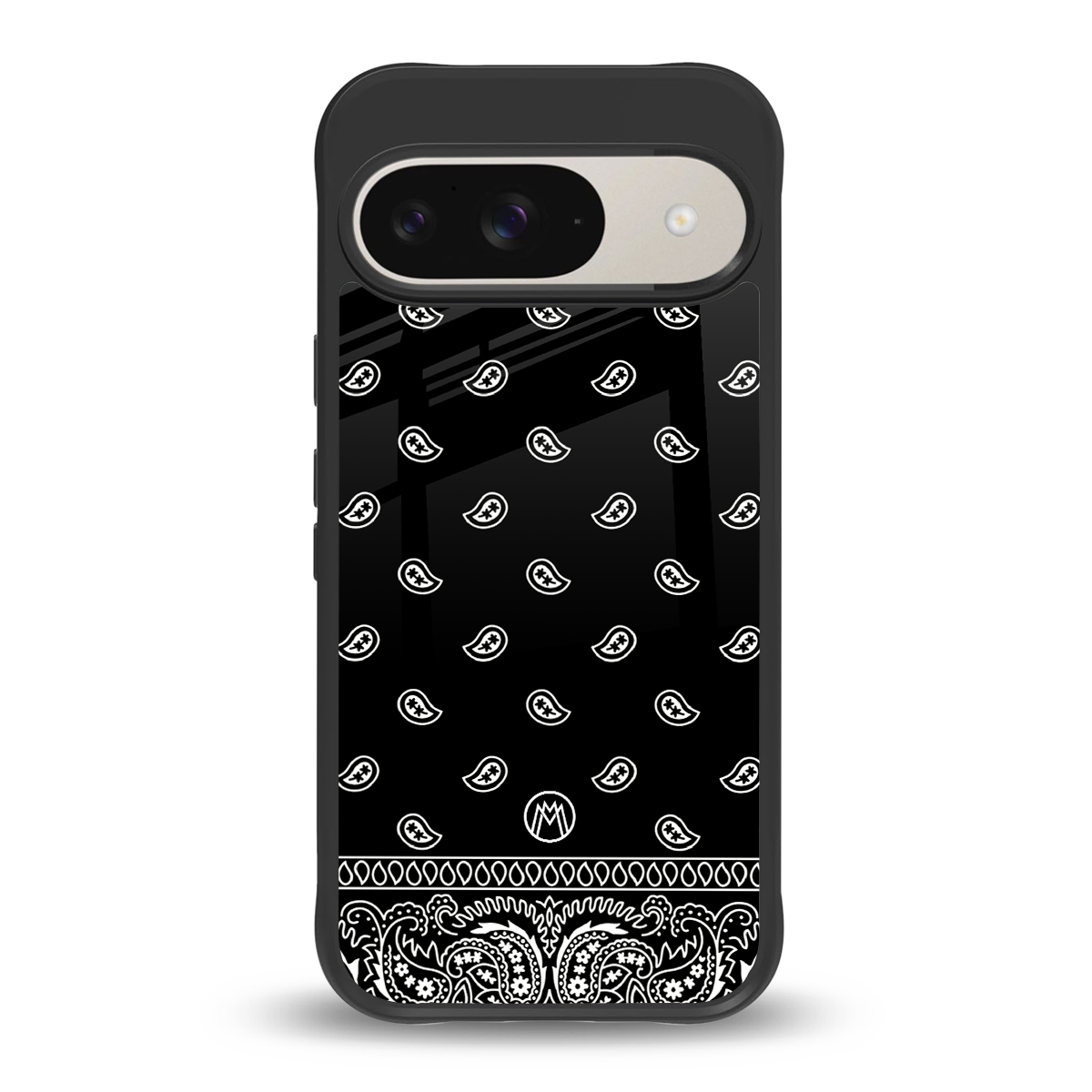 paisley black back phone cover | glass case for google pixel 9