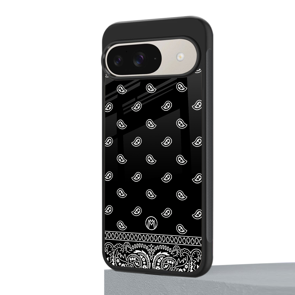 paisley black back phone cover | glass case for google pixel 9