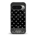 paisley black back phone cover | glass case for google pixel 9 pro