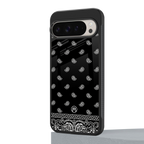 paisley black back phone cover | glass case for google pixel 9 pro
