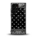 paisley black back phone cover | glass case for samsung galaxy s23 ultra