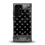 paisley black back phone cover | glass case for samsung galaxy s23 ultra