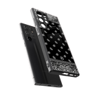 paisley black back phone cover | glass case for samsung galaxy s23 ultra