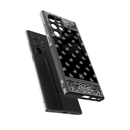 paisley black back phone cover | glass case for samsung galaxy s23 ultra