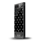 paisley black back phone cover | glass case for samsung galaxy s23 ultra