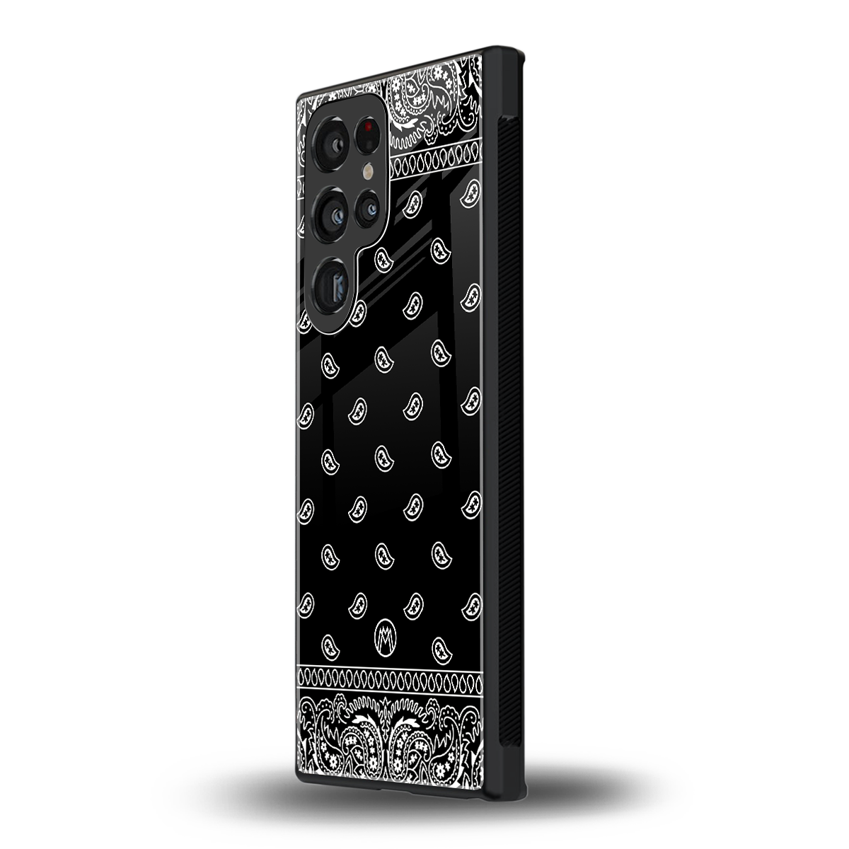 paisley black back phone cover | glass case for samsung galaxy s23 ultra