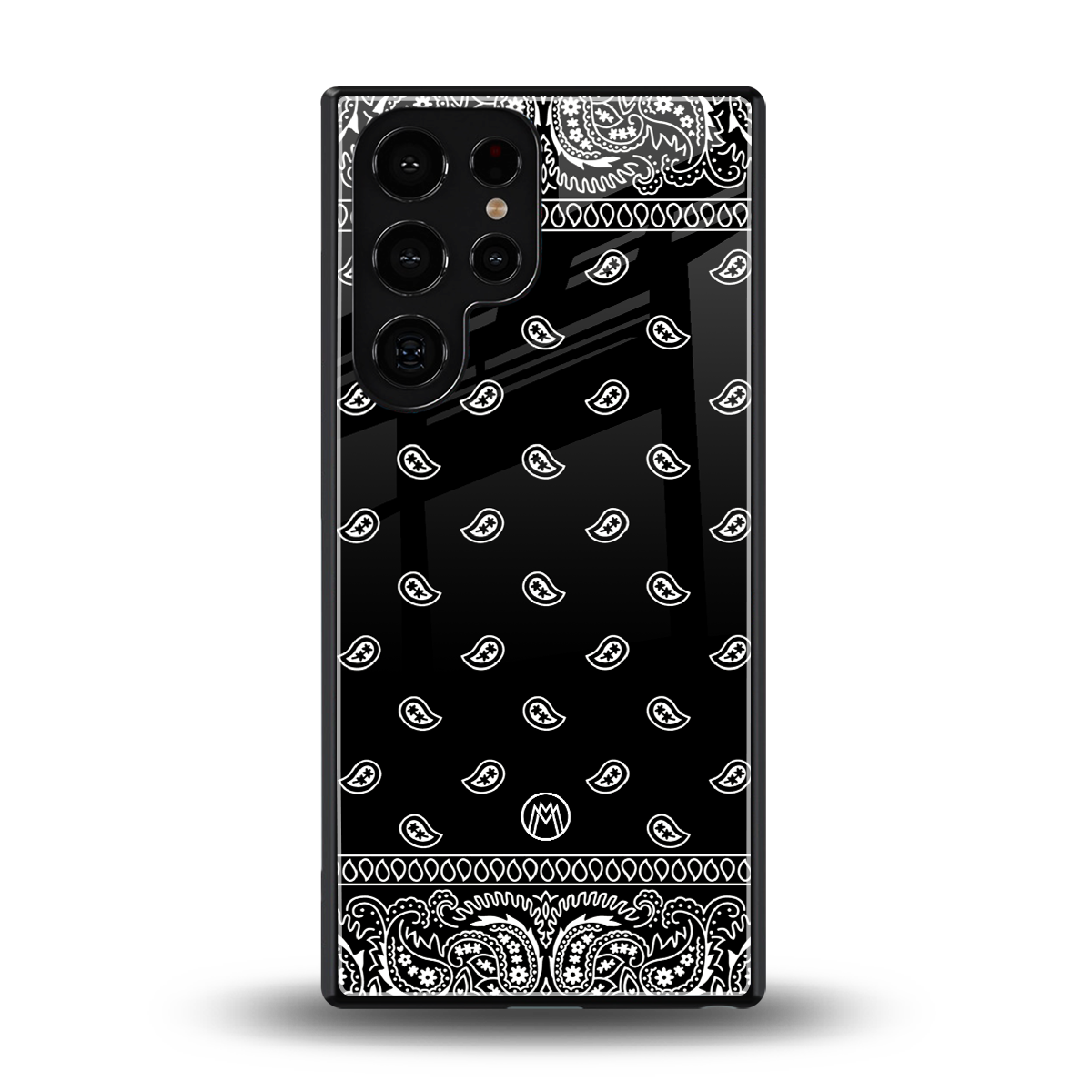paisley black back phone cover | glass case for samsung galaxy s25 ultra