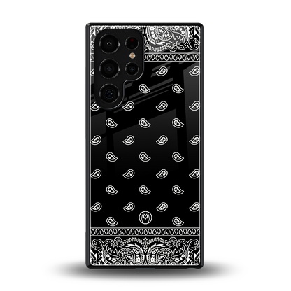 paisley black back phone cover | glass case for samsung galaxy s25 ultra
