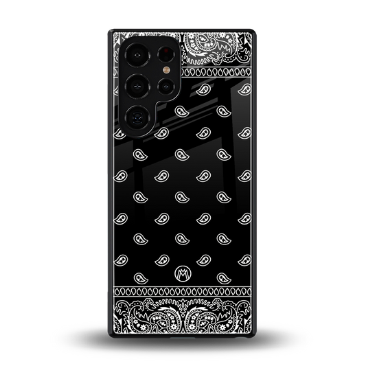 paisley black back phone cover | glass case for samsung galaxy s25 ultra