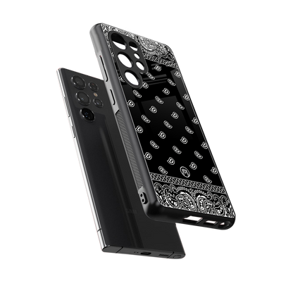 paisley black back phone cover | glass case for samsung galaxy s25 ultra