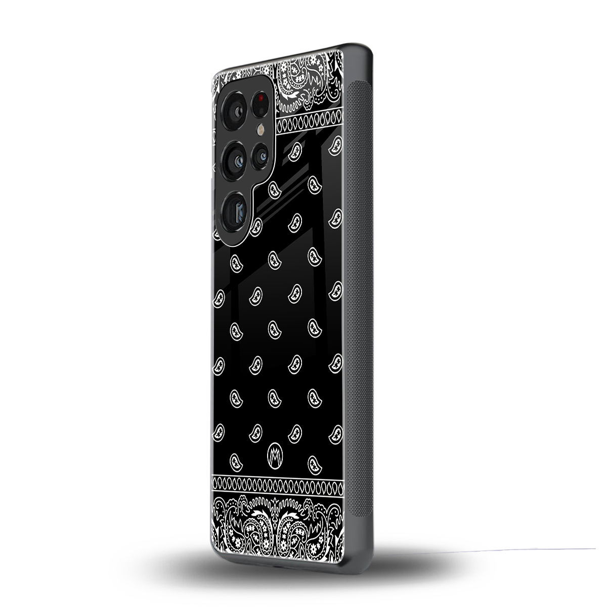paisley black back phone cover | glass case for samsung galaxy s25 ultra