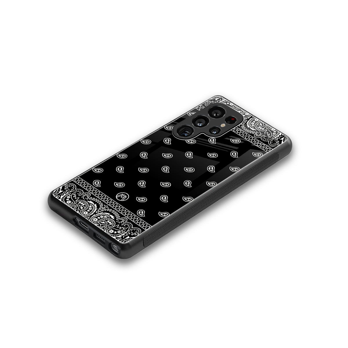 paisley black back phone cover | glass case for samsung galaxy s25 ultra