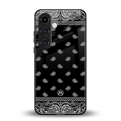 paisley black back phone cover | glass case for samsung galaxy s24 fe
