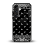 paisley black back phone cover | glass case for samsung galaxy s23 plus