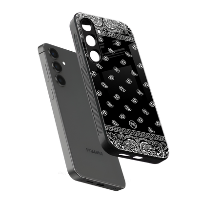 paisley black back phone cover | glass case for samsung galaxy s24 fe