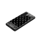 paisley black back phone cover | glass case for samsung galaxy s23 fe