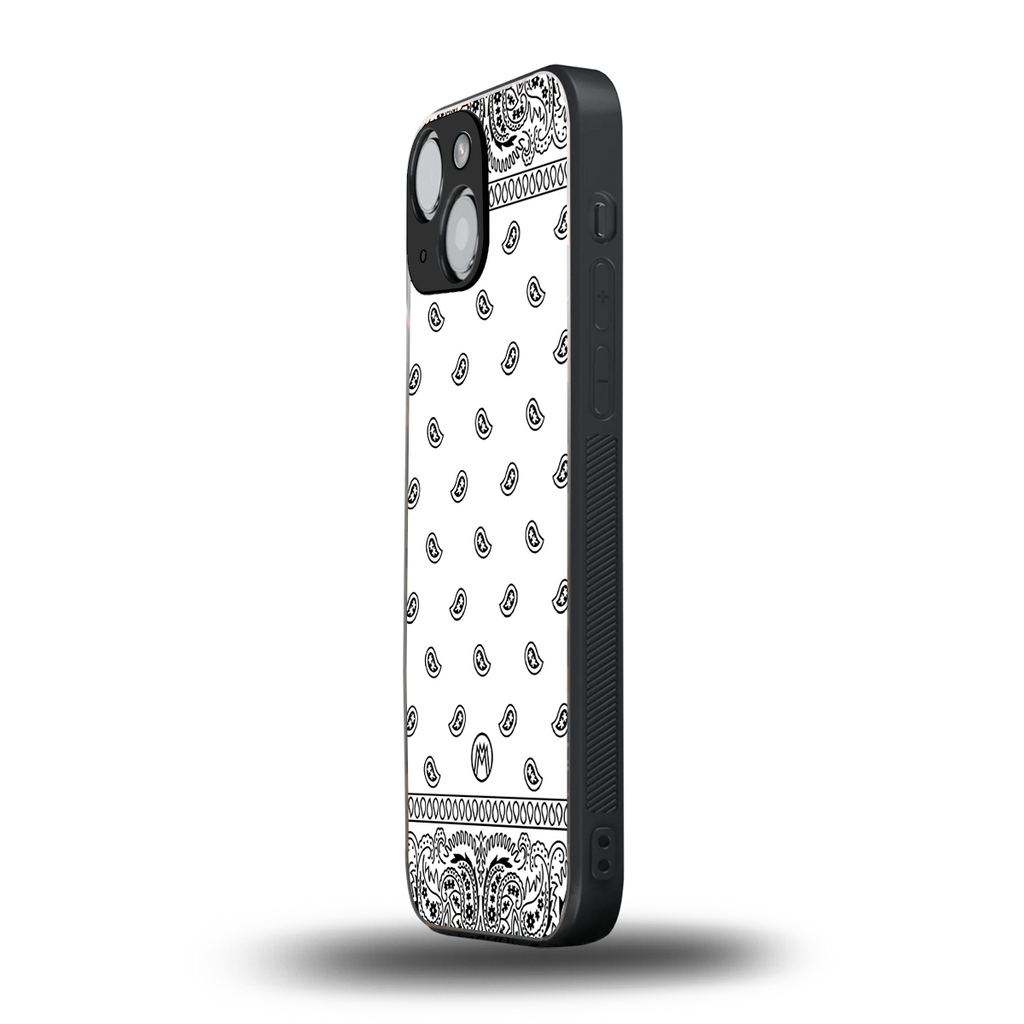 paisley white back phone cover | glass case for iphone 13 mini