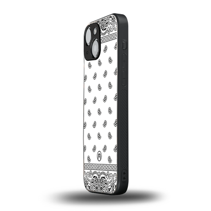 paisley white back phone cover | glass case for iphone 13 mini