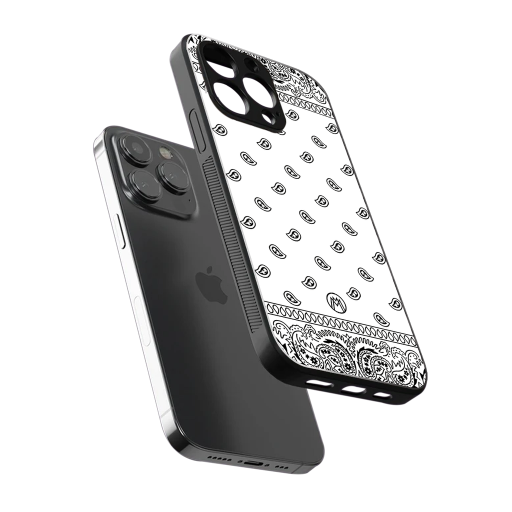 paisley white back phone cover | glass case for iphone 13 pro