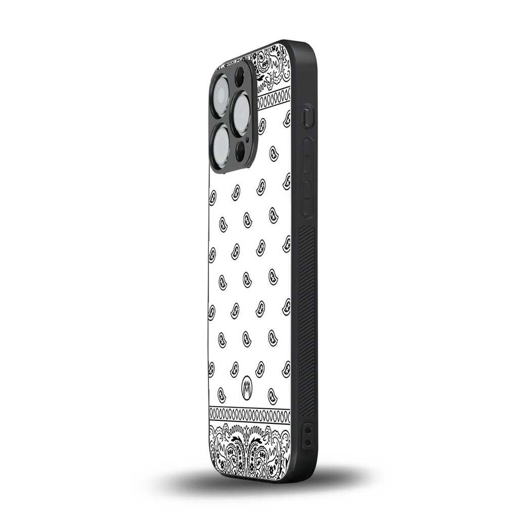 paisley white back phone cover | glass case for iphone 13 pro