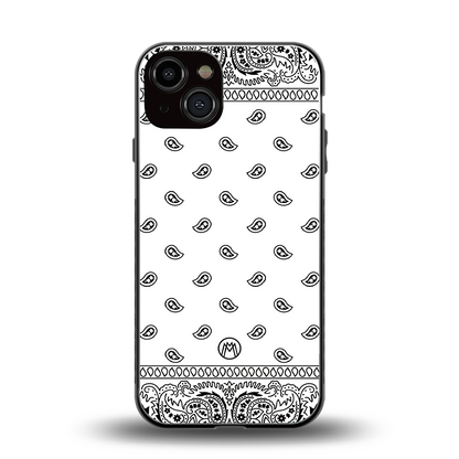paisley white back phone cover | glass case for iphone 13