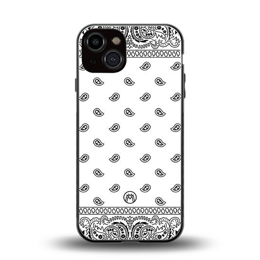 paisley white back phone cover | glass case for iphone 13