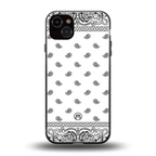 paisley white back phone cover | glass case for iphone 14 plus