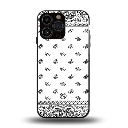 paisley white back phone cover | glass case for iphone 14 pro max