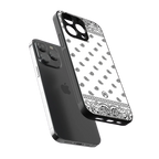 paisley white back phone cover | glass case for iphone 15 pro max