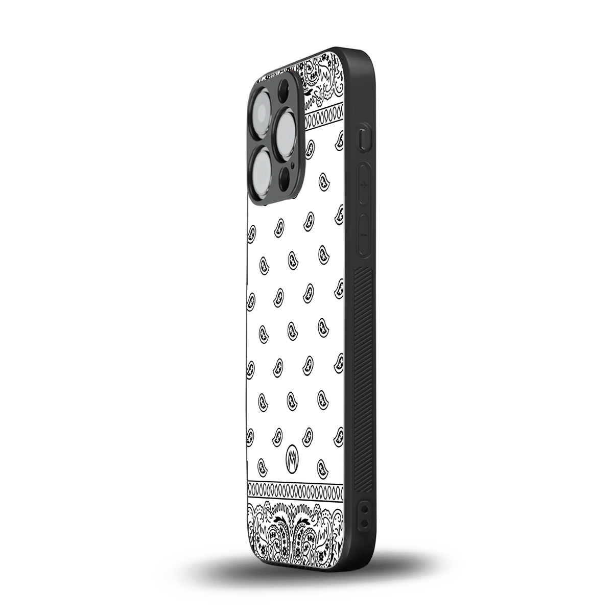 paisley white back phone cover | glass case for iphone 15 pro