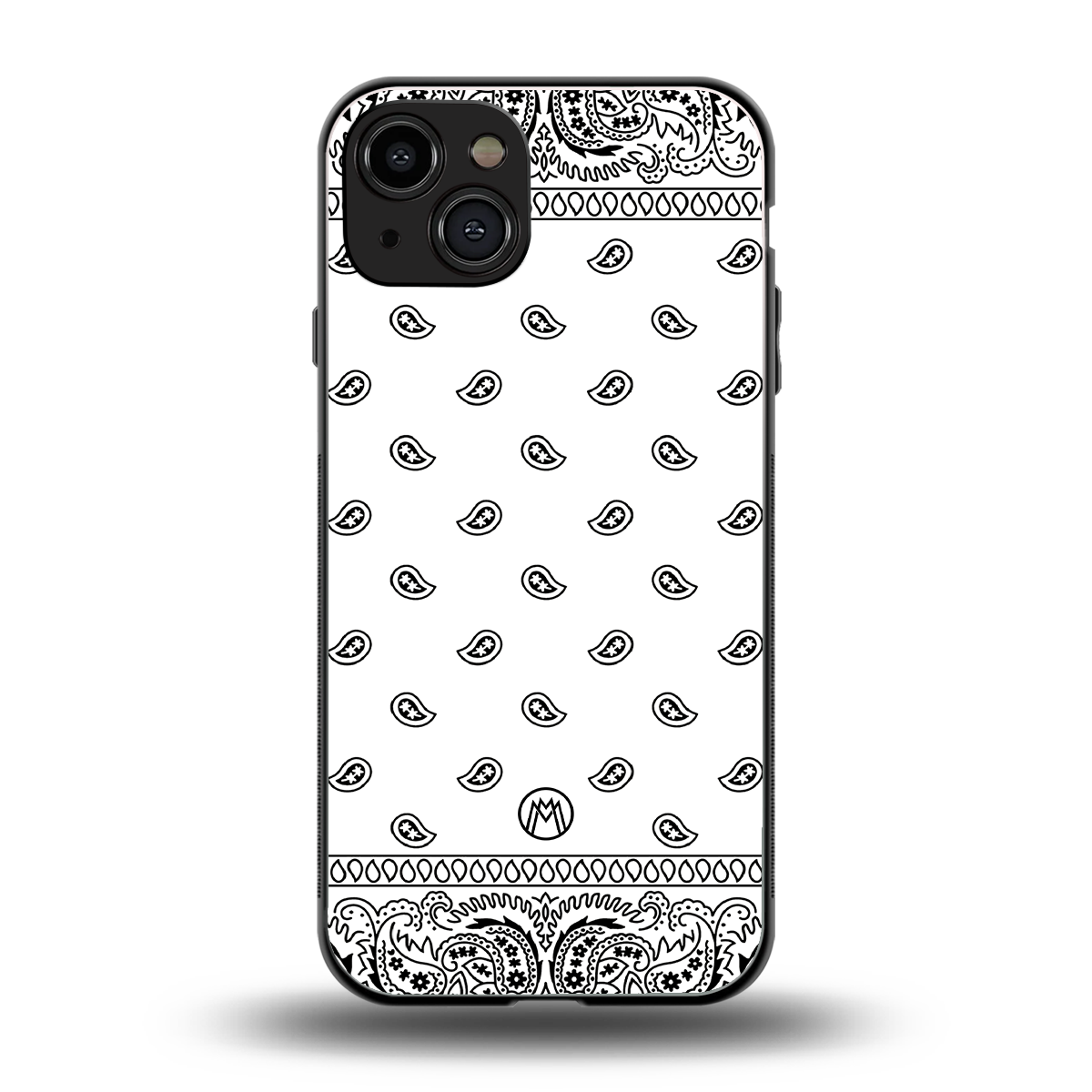 paisley white back phone cover | glass case for iphone 15