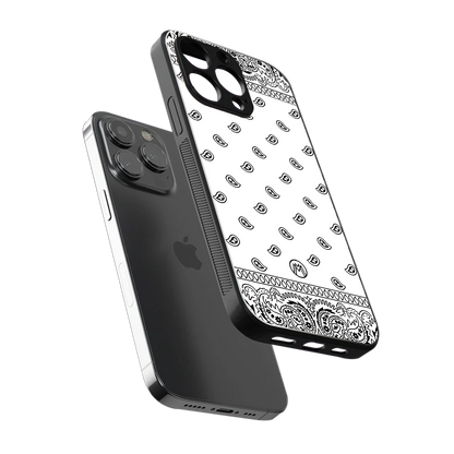 paisley white back phone cover | glass case for iphone 15 pro