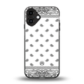 paisley white back phone cover | glass case for iphone 16 plus