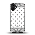 paisley white back phone cover | glass case for iphone 16 plus