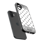 paisley white back phone cover | glass case for iphone 16 plus
