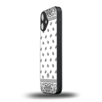 paisley white back phone cover | glass case for iphone 16 plus