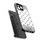 paisley white back phone cover | glass case for iphone 16 pro max
